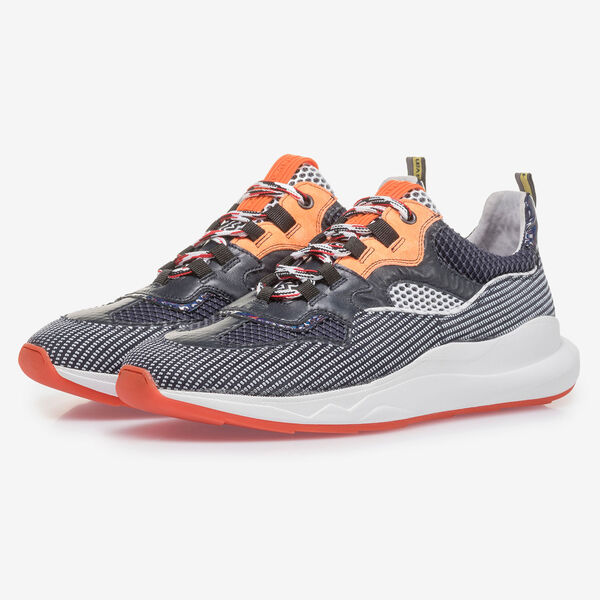 Premium su&egrave;de sneaker oranje/zwart