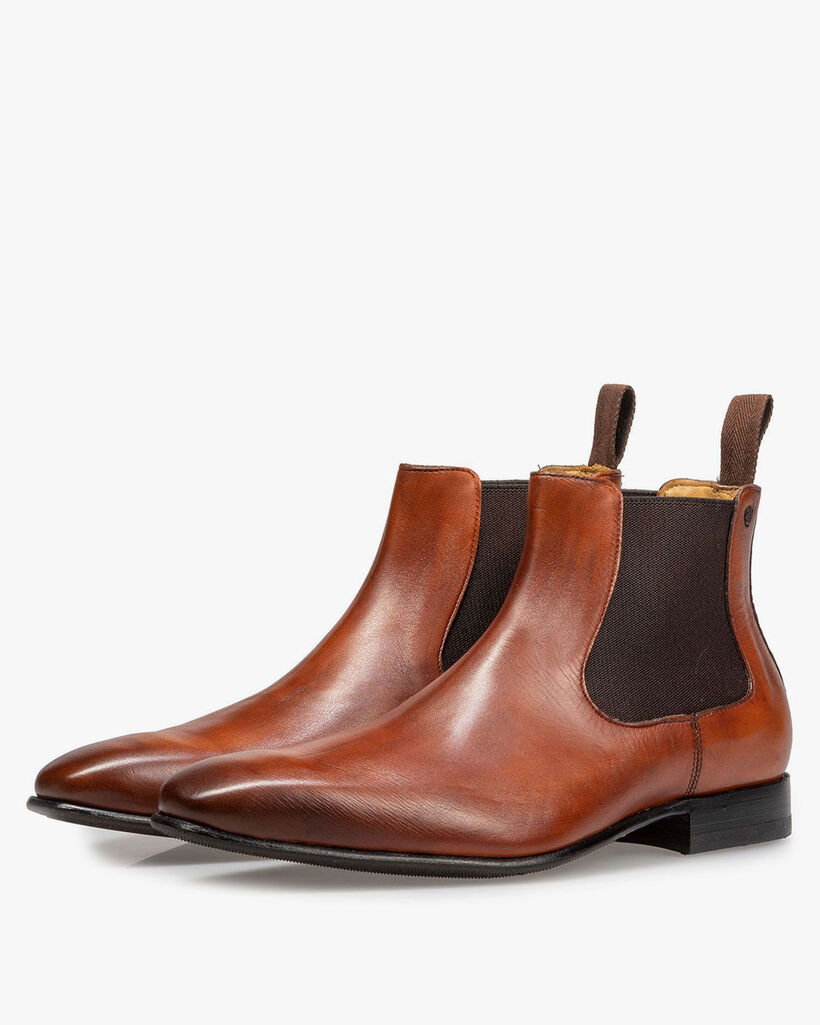 Kalfsleren chelsea boot cognac