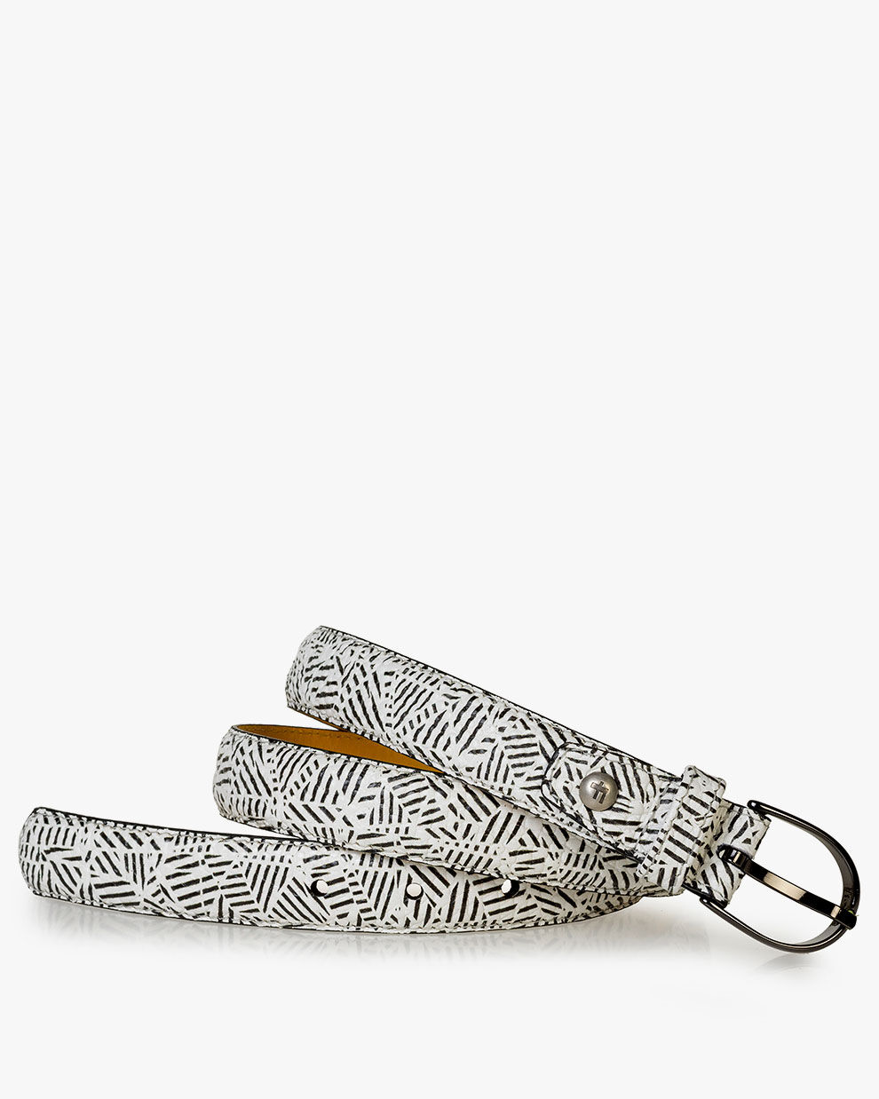 Riem geprint leer zwart/wit | Floris van Bommel Women®
