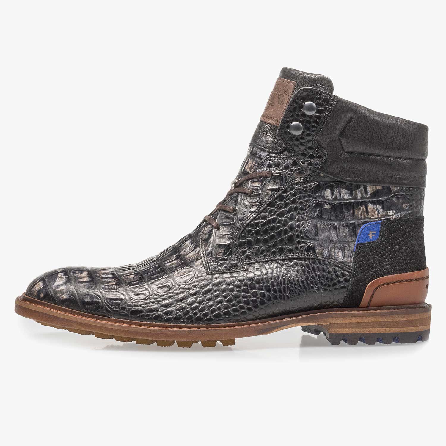 Zwarte best sale leren veterboots