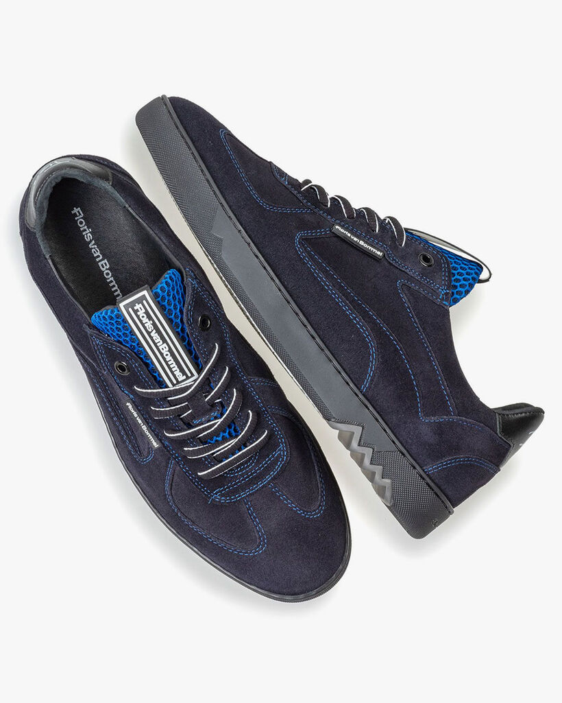 Sneaker su&egrave;de donkerblauw