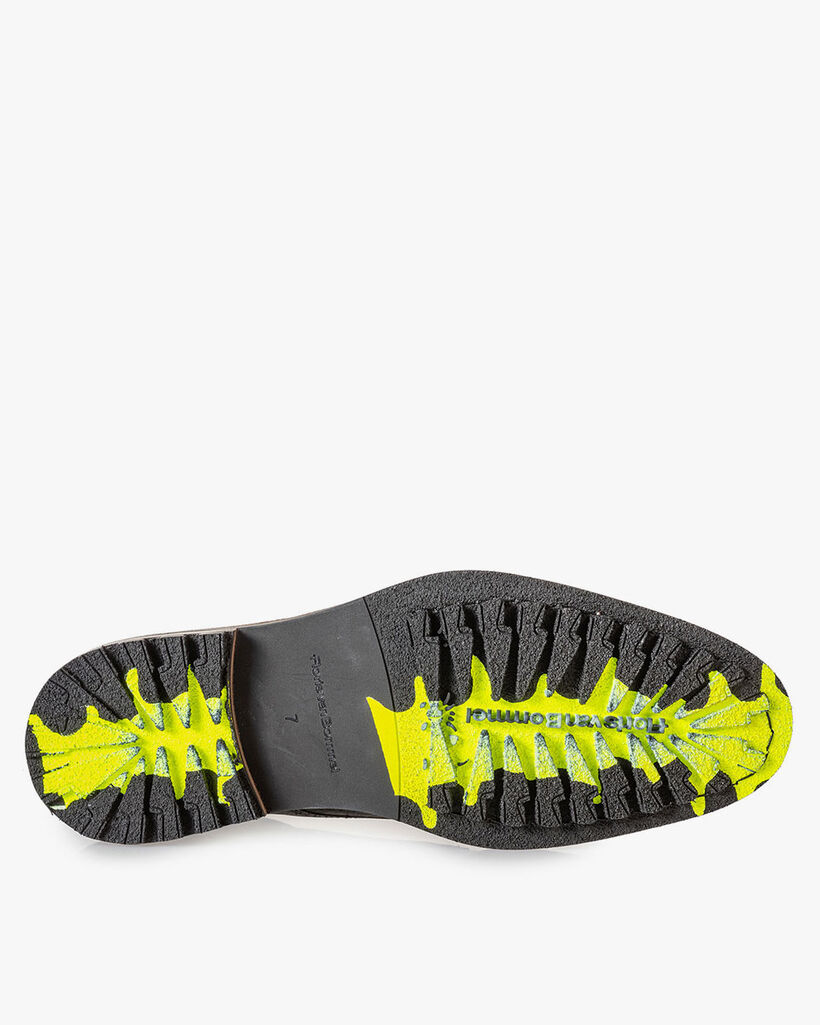 Lace boot black with print