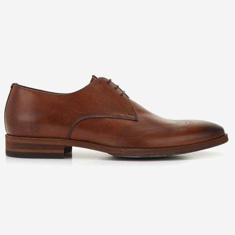 Floris van Bommel cognac leren heren veterschoen