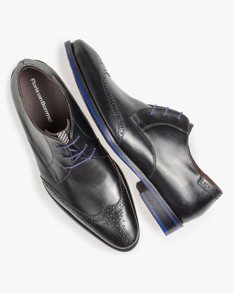 Zwarte kalfsleren veterschoen