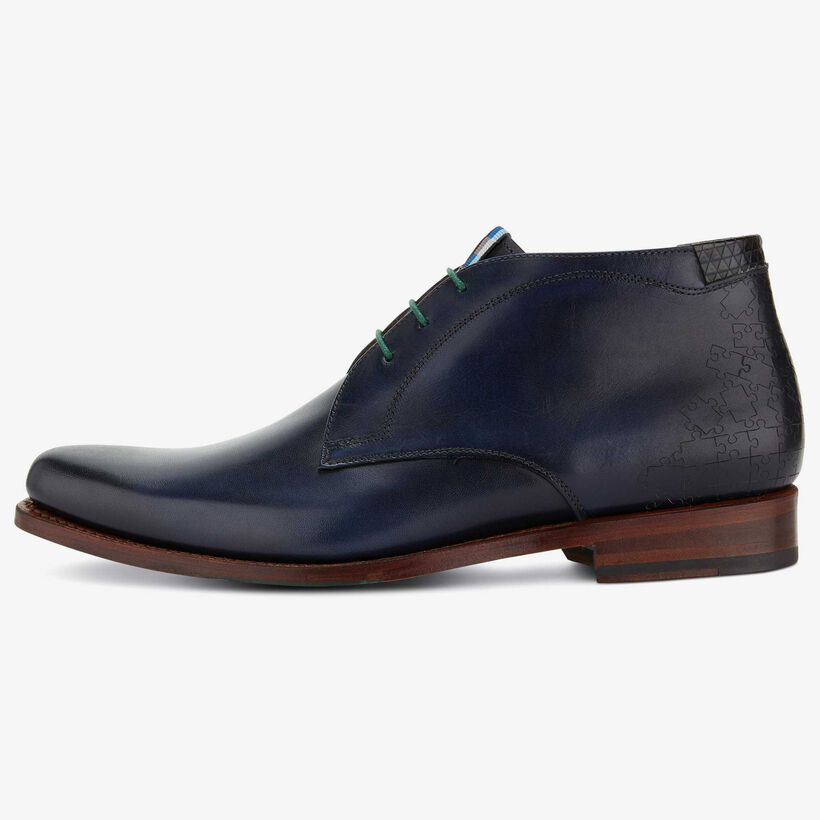 Floris van Bommel dark blue leather men’s lace boot