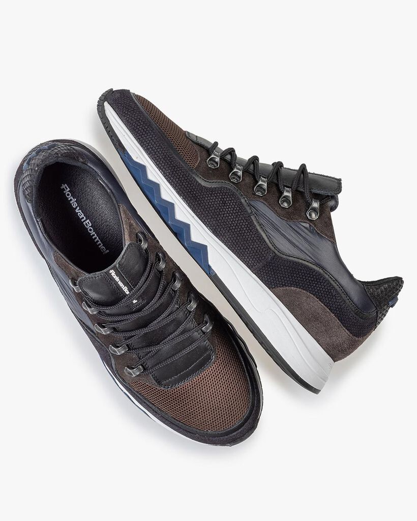 Sneaker dark brown suede leather