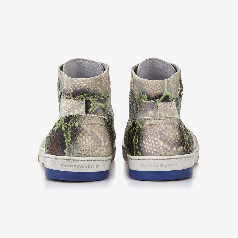 Floris van Bommel groene snakeprint heren sneakerboot