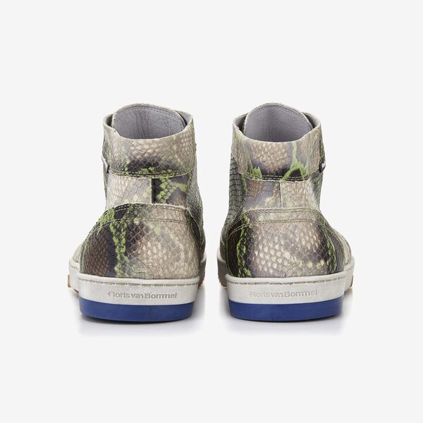 Floris van Bommel groene snakeprint heren sneakerboot