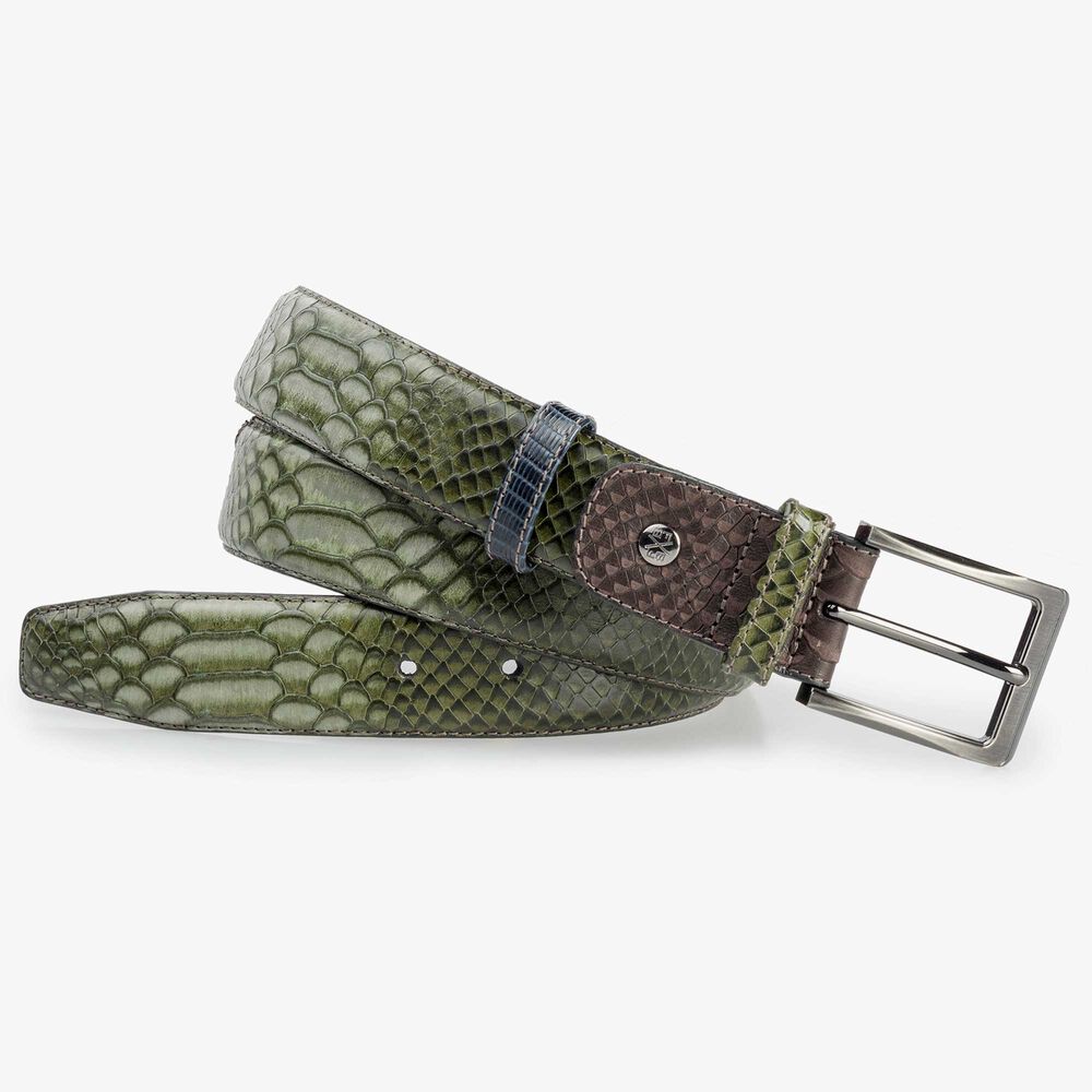 Floris van Bommel green leather men’s belt