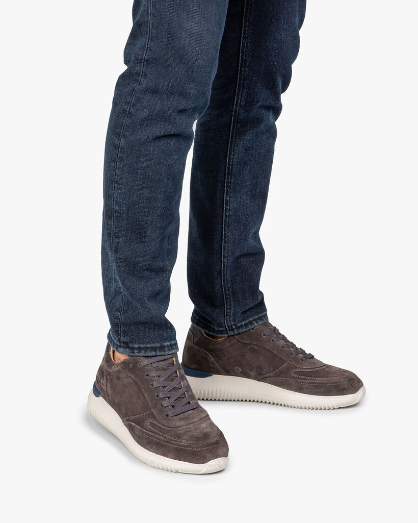 Grey suede leather sneaker