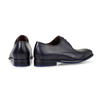 Lace shoe calf leather dark blue