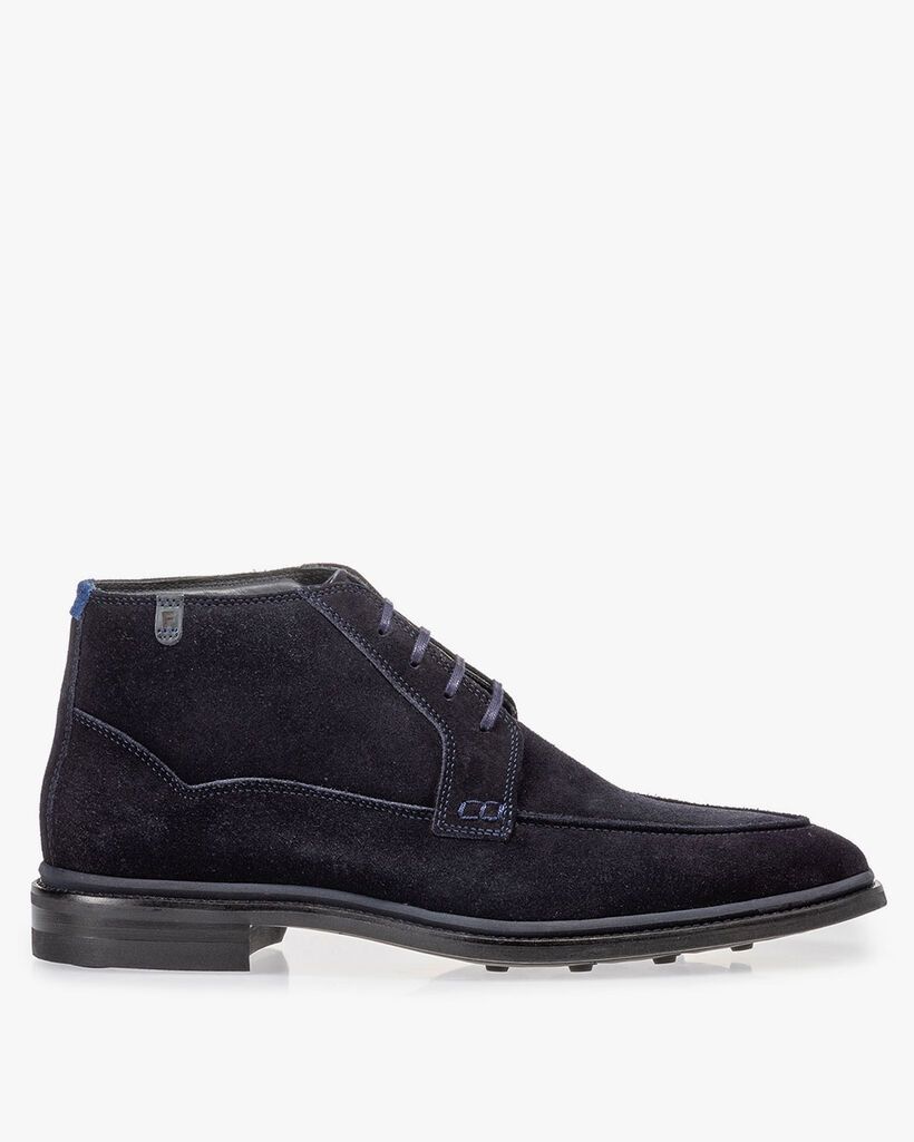 Veterboot blauw su&egrave;de