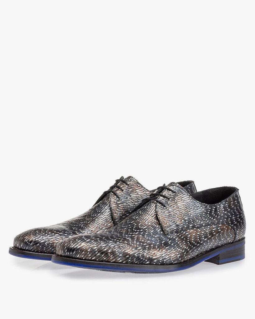 Lace shoe metallic bronze