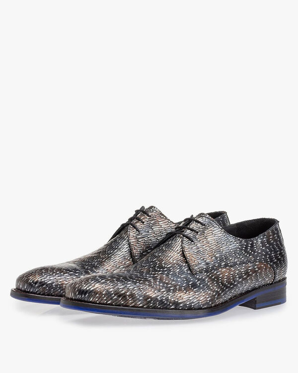 Lace shoe metallic bronze