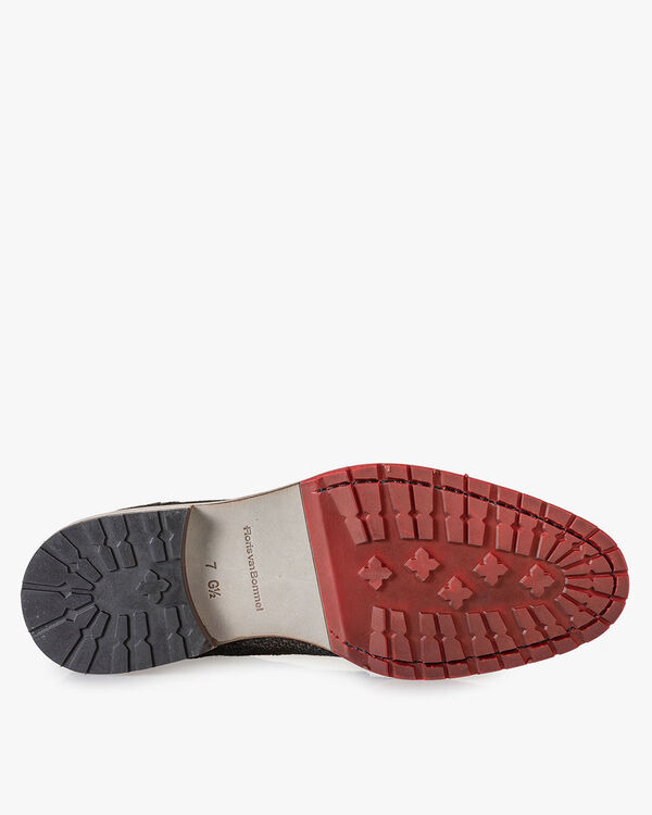 Lace boot bronze with print