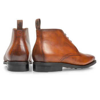 Kalfsleren veterboot donker cognac