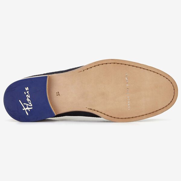 Floris van Bommel heren veterschoen in donkerblauw suède met snakeprint