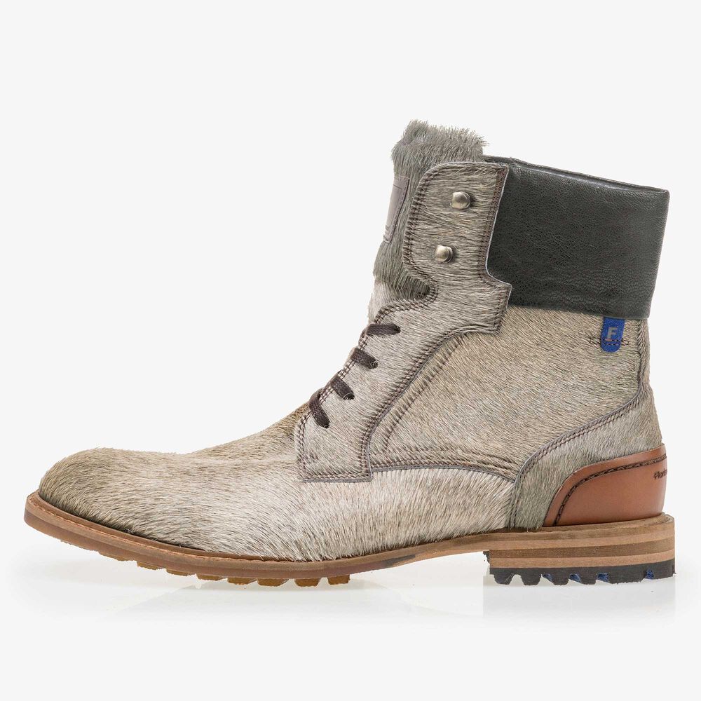Floris van Bommel Premium men’s sand-coloured lace boot