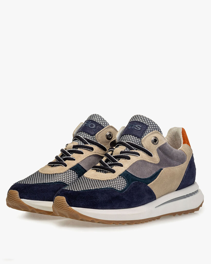 Sneaker blauw su&egrave;de