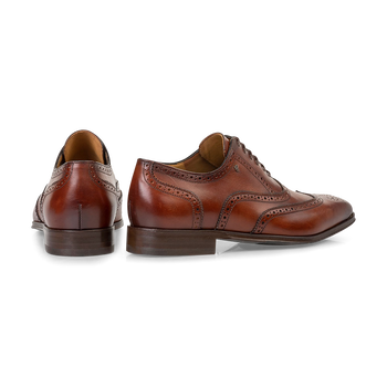Lace shoe calf leather dark cognac