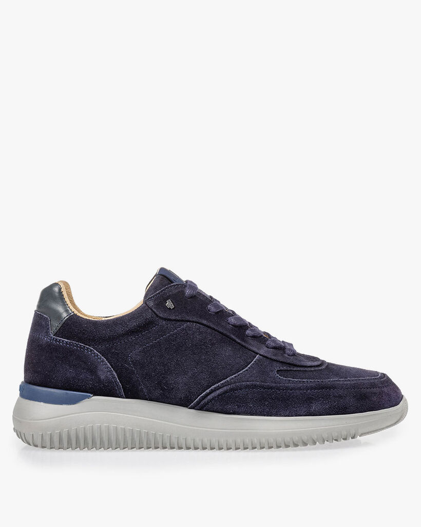 Blauwe su&egrave;de sneaker