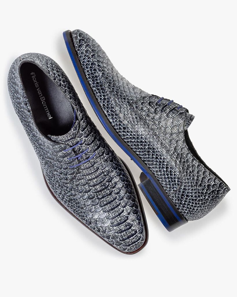 Veterschoen snakeprint zwart/wit