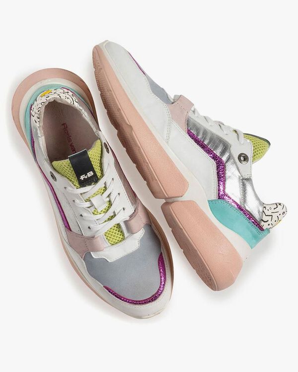 Multi-color leren sneaker