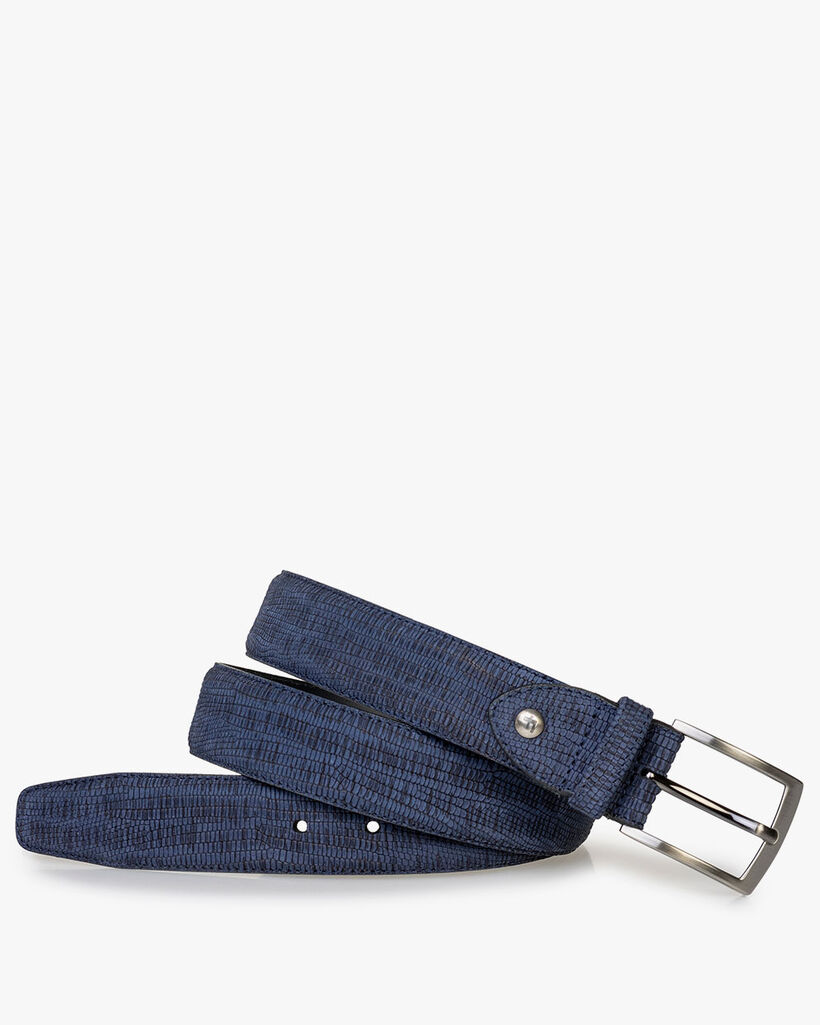 Belt with print dark blue