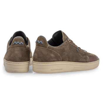 Sneaker suede leather dark green