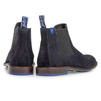 Blauwe su&egrave;de chelsea boot