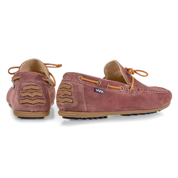 Moccasin suede leather pink