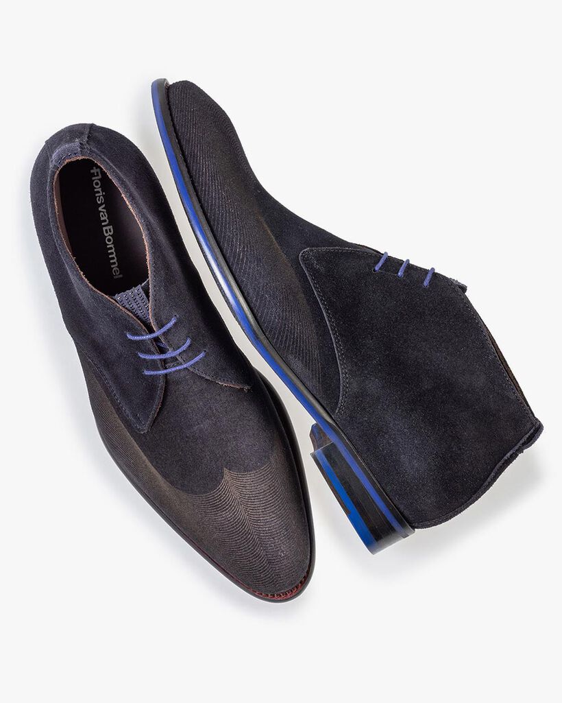 Veterboot blauw met print