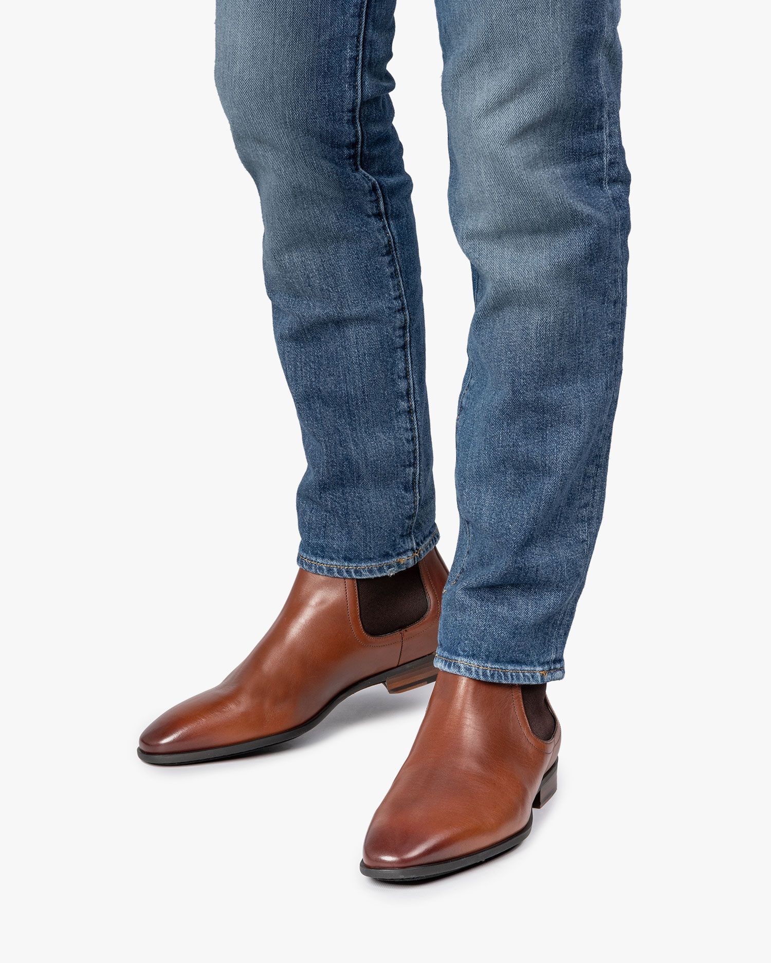 Kalfsleren chelsea boot cognac SBM-60003-24-01 | Van Bommel Official®