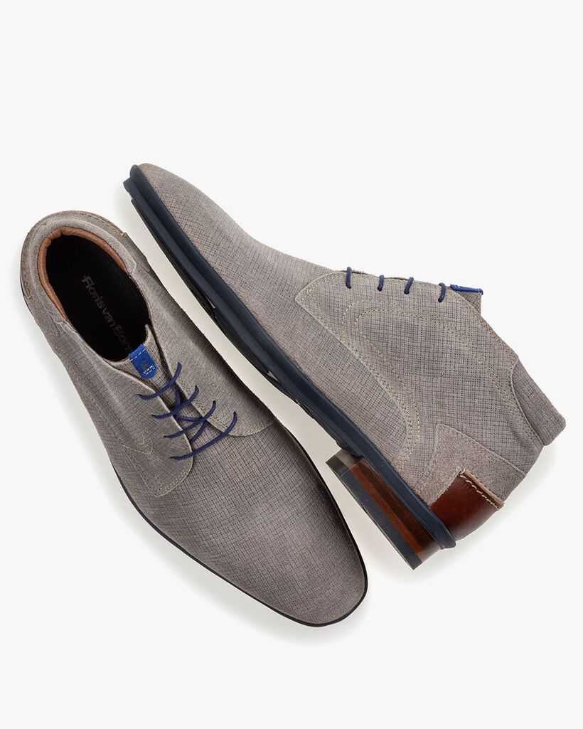 Boot printed suede leather grey