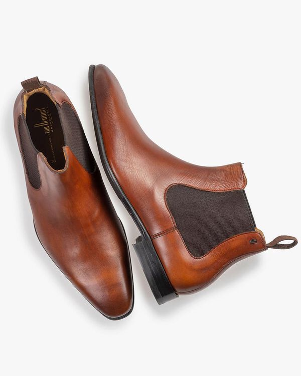 Kalfsleren chelsea boot cognac