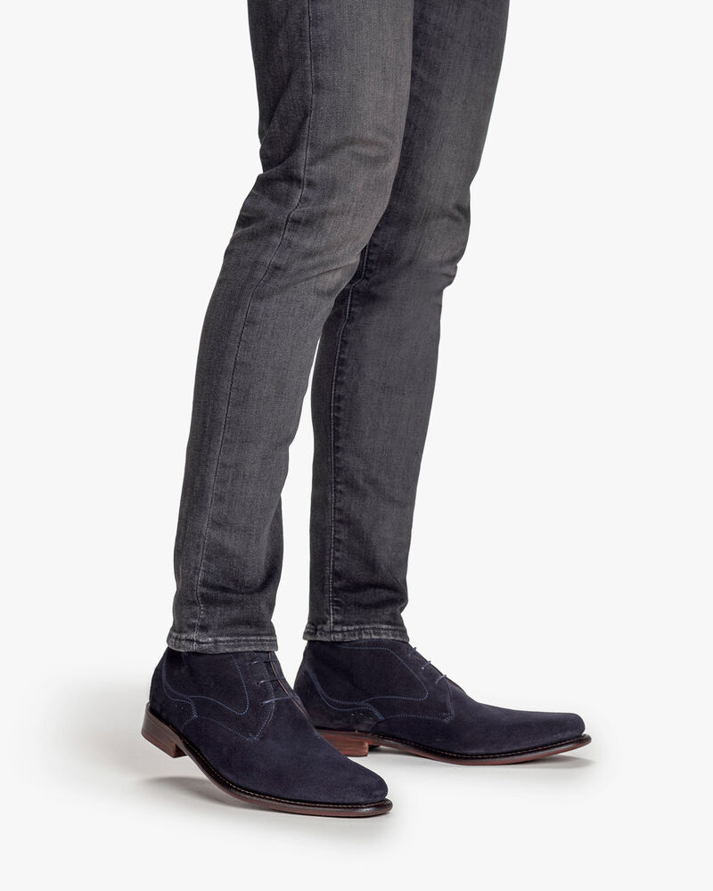 Lace boot suede blue