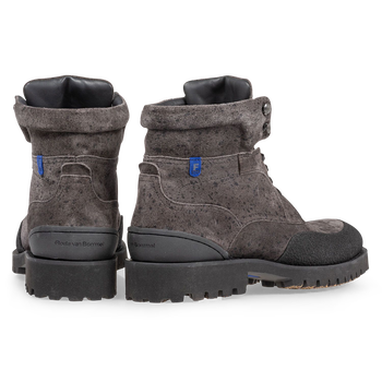 Lace boot grey suede leather