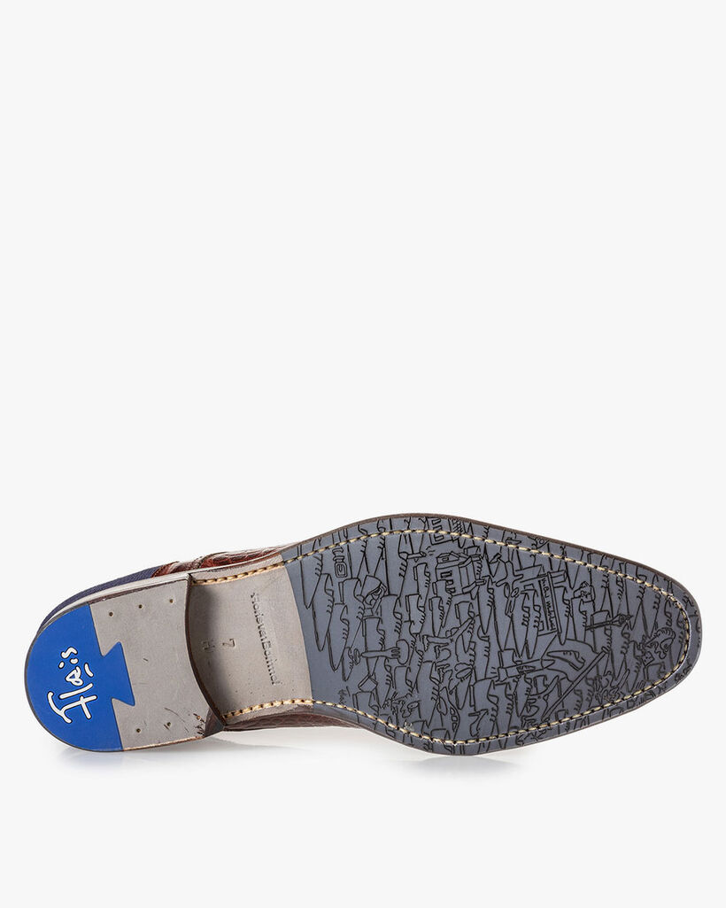 Veterboot crocoprint cognac