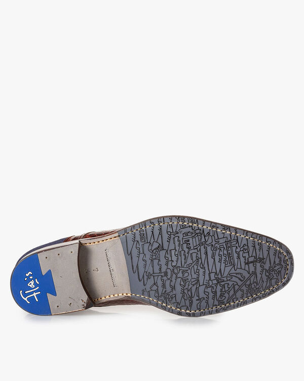 Veterboot crocoprint cognac