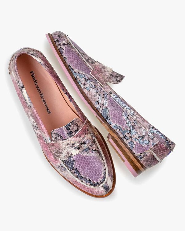 Loafer printed leather pink