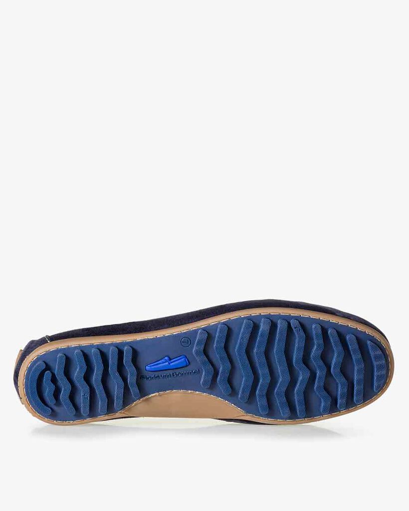 Moccasin suede leather dark blue