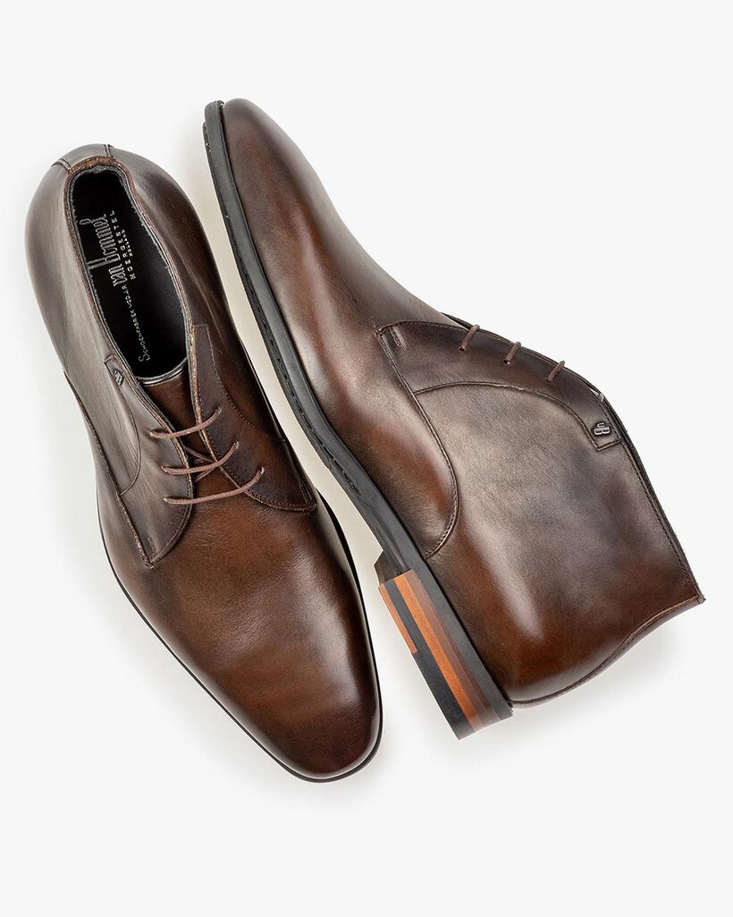 Lace shoe calf leather dark brown