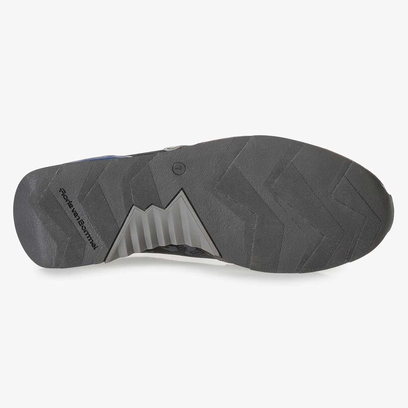 Dark grey printed suede leather sneaker