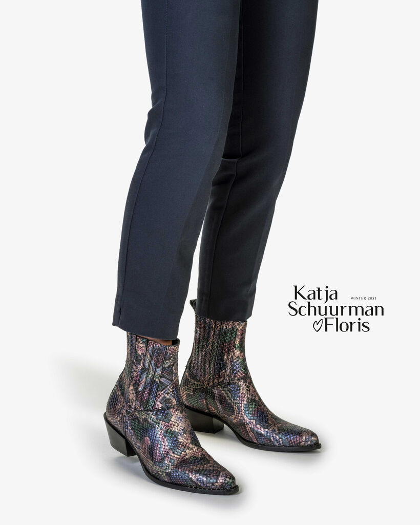 Chelsea boot metallic print roze