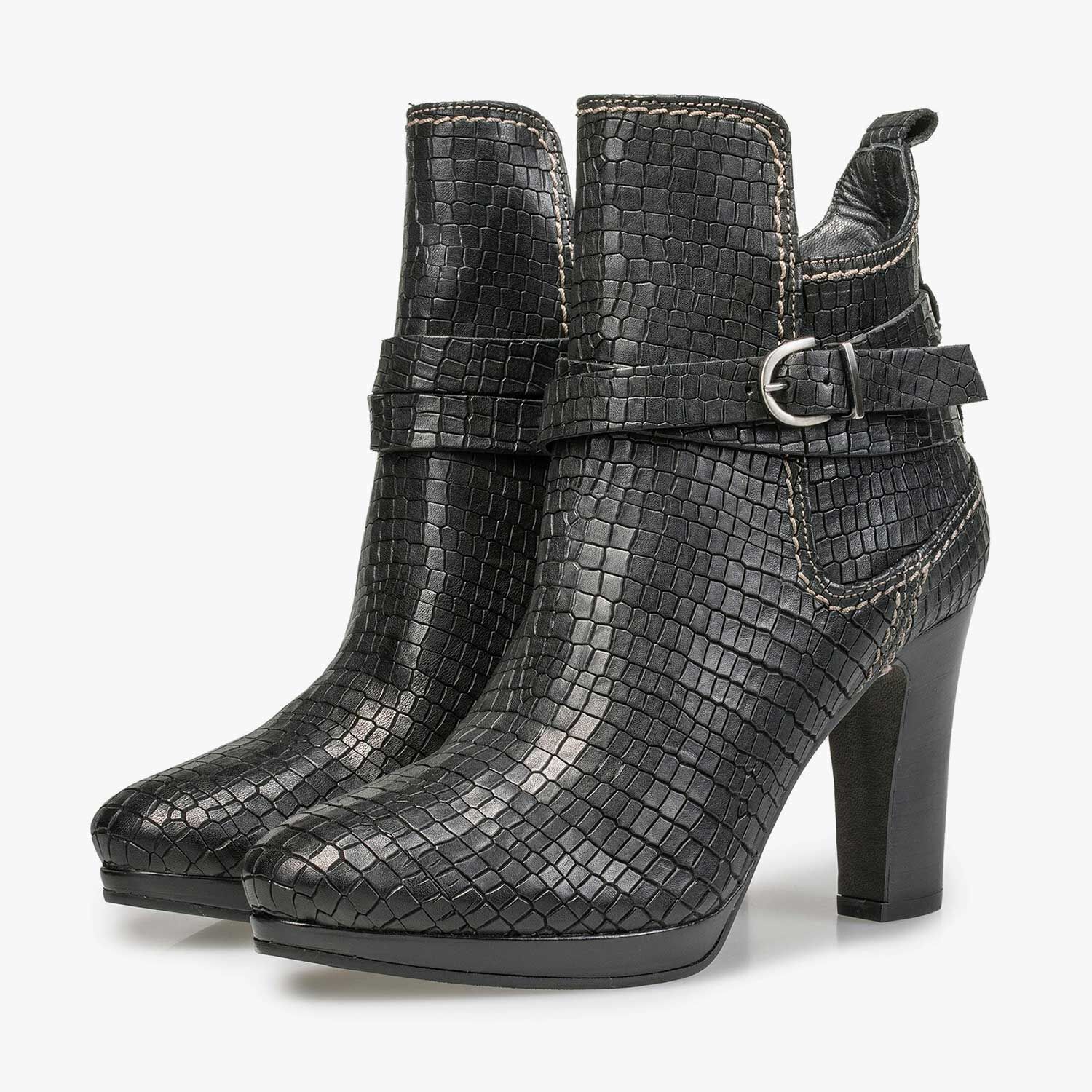 Lederen enkellaarsjes dames outlet