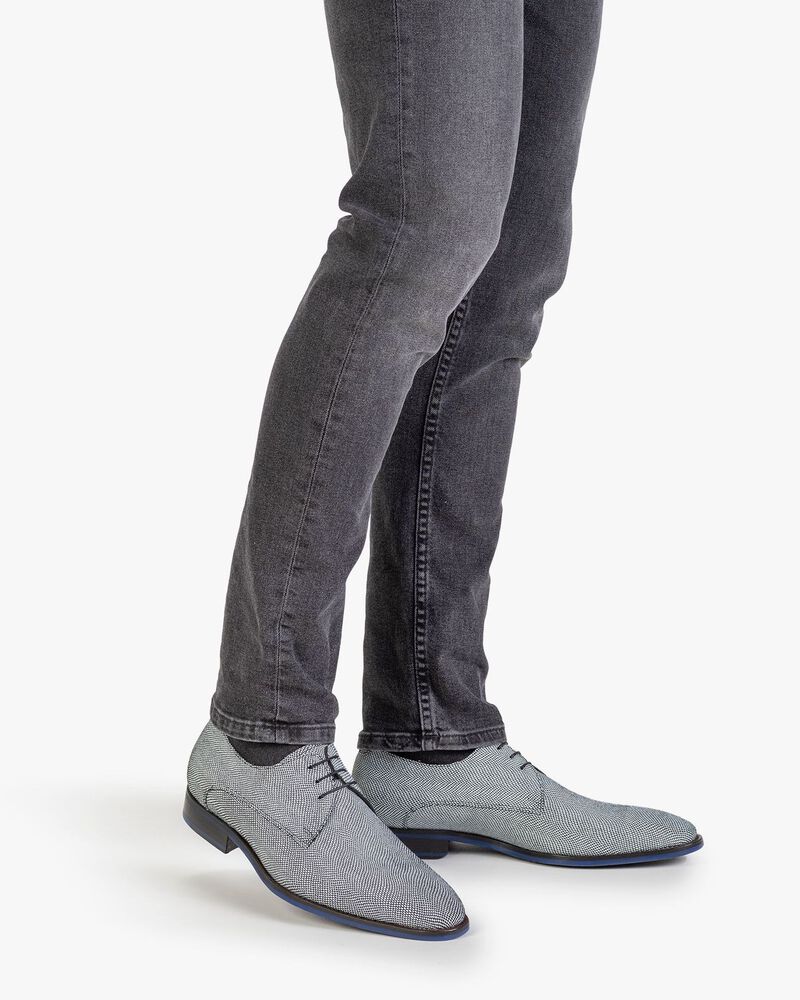 Veterschoen geprint su&egrave;de wit