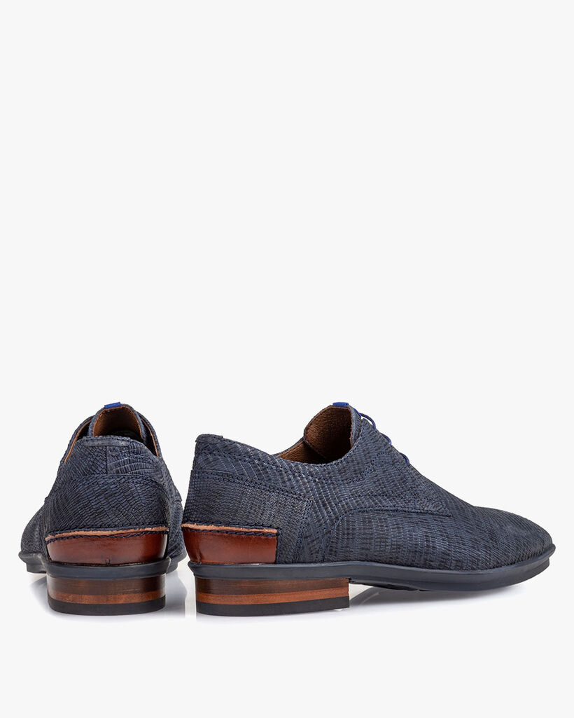 Lace shoe with print dark blue