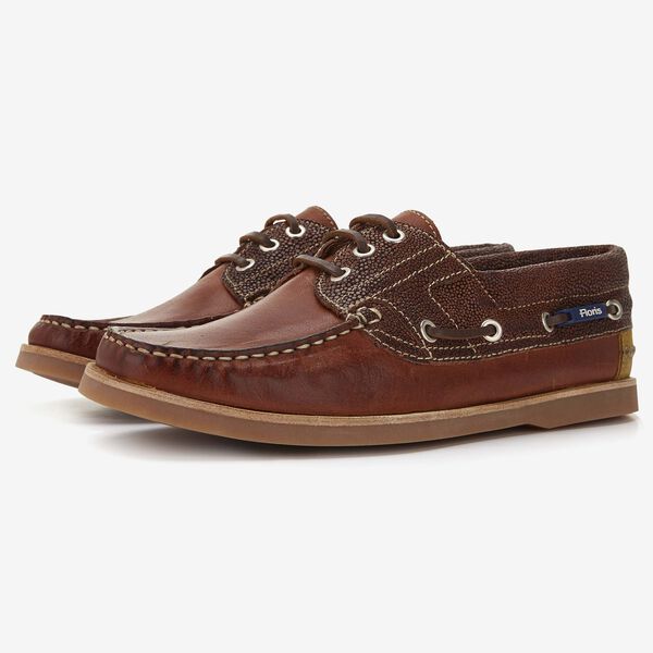Floris van Bommel cognac leather men's boating shoe