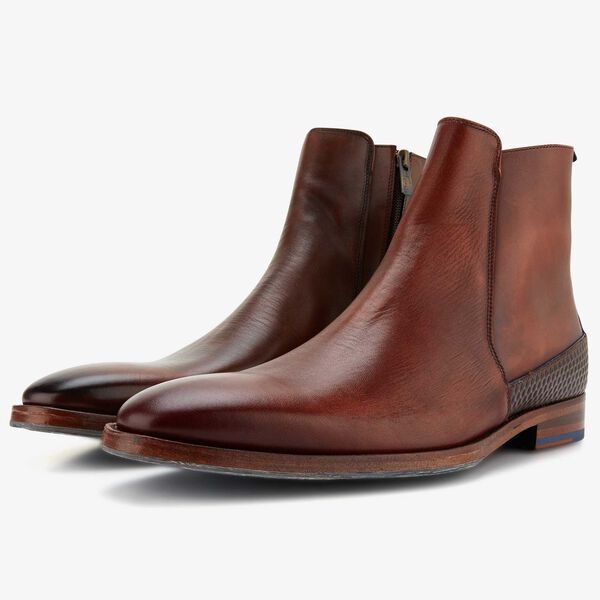 Floris van Bommel cognac leren heren chelseaboot