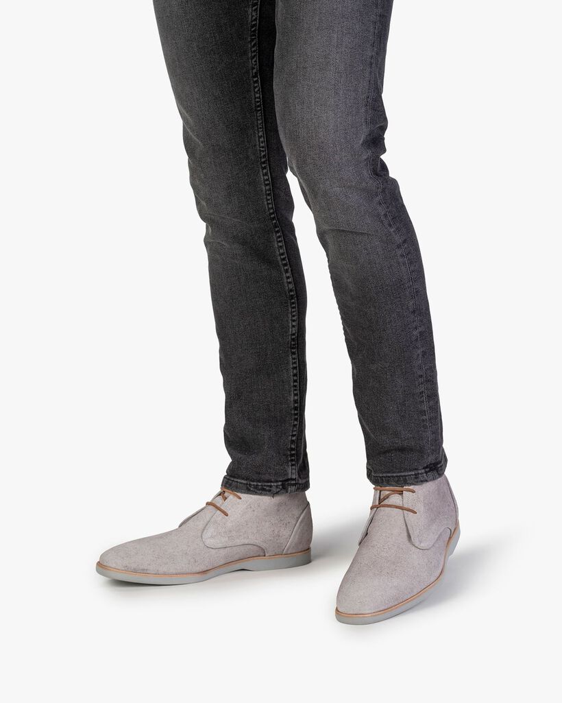 Boot suede leather sand-coloured